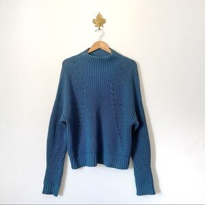 Grey by Jason Wu Blue mock neck pullover wool sweater heavy weight Large